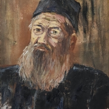 'חכם סיני' - ציור ישן, שמן על בד, חתום, אמן לא מזוהה