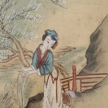 'שי שאי ליד הנהר' - ציור סיני עתיק מהשליש הראשון של המאה העשרים, מצוייר ביד