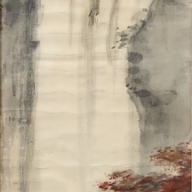 'מפל' - ציור סיני ישן, אקוורל על בד