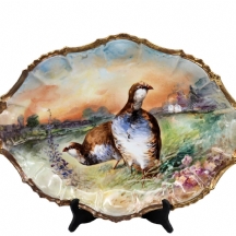 לאספנים ולמביני דבר - מגש פורצלן עתיק איכותי ויפה במיוחד מתוצרת: 'Coiffe'