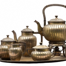 מערכת כלי כסף גרמנית גדולה מרשימה ואיכותית לקפה ותה, מתוצרת: אדולף קנדר