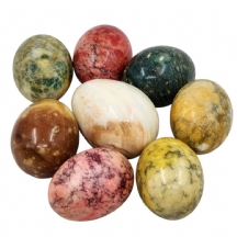 לוט של 8 ביצים עשויות סוגי שיש ואבן