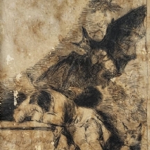 'תרדמת התבונה מולידה מפלצות' - תצריב עתיק על פי מקור מאת גויה