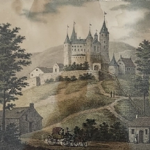 תצריב עתיק 'Chateau de Celles' (באנגלית: (View of the castle of Celles))