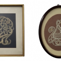 לוט של שתי תמונות רקומות ישנות