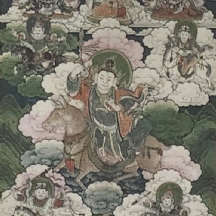 טנקה, טאנגקה (Thangka) טיבטית עתיקה מהמחצית השניה של המאה ה-18, מצויירת ביד