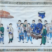ציור סיני עתיק מתקופת שושלת צ'ינג (Qing dynasty), מצוייר ביד בצבעי מים (אקוורל)