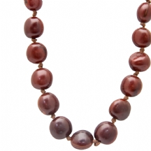 שרשרת חרוזים חומה אופנתית