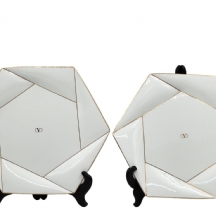 סט של 2 צלחות פורצלן מהודרות