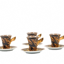 סט מוקה פורצלן גרמני, תוצרת 'רוזנטל' (Rosenthal), סדרת 'ורסצ'ה' (Versace)