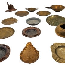 לוט של 14 קעריות ומאפרות ישנות שונות, דקורטיביות