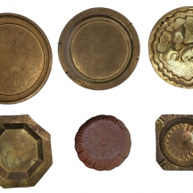 לוט של 6 צלחות נוי דקורטיביות ישנות שונות