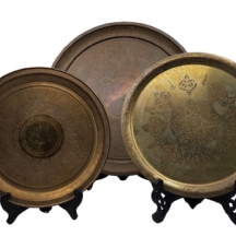 לוט של 3 צלחות פליז צפון אפריקאיות