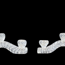 למביני דבר - זוג פמוטי שולחן איטלקים (ונציאניים) ישנים עשויים זכוכית בעבודת