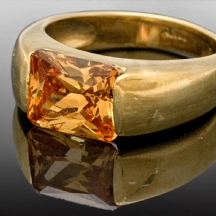 טבעת זהב צהוב משובצת אבן סיטרין