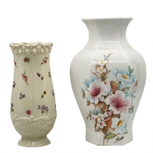 לוט של 2 אגרטלי חרסינה, הנמוך מתוצרת: 'לנוקס' ארה":ב (Lenox)