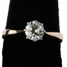 טבעת זהב משובצת יהלום   (2216)