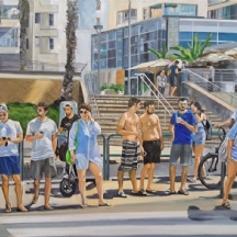 ענת לוי - 'בכיכר אתרים' - ציור שמן על בד, חתום