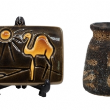 לאספני ישראליאנה - לוט של 2 פריטי קרמיקה ישנים