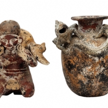 לוט של 2 חפצי נוי ישנים, בסגנון עתיק