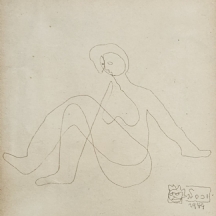 יעקב וכסלר (1912-1995, Jacob Wexler) - 'אישה' - רישום דיו מוקדם