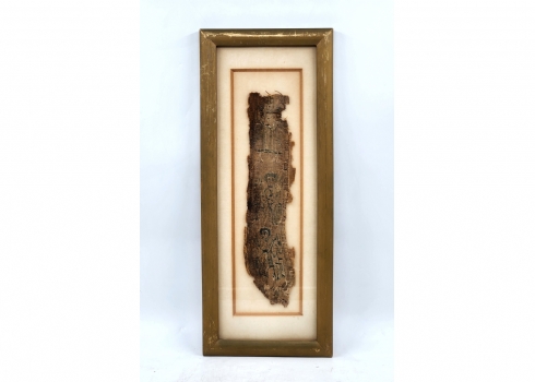 בד קופטי עתיק, משנת 400-500 לספירה, ממוסגר, נרכש במקור מהגלריה של רוברט דוייטש