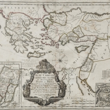 מפה עתיקה מהמאה ה-17, המציגה את נדודי השליחים פטרוס הקדוש (St. Peter) ופאולוס