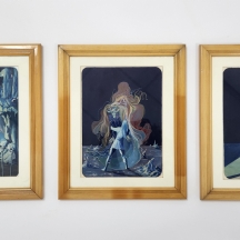 סט של 3 ציורים לא חתומים, אמן לא ידוע, כפי הנראה רומני