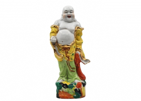 פסל סיני דקורטיבי, עשוי פורצלן ומעוטר בצביעת יד באמייל ובזהב, לא חתום