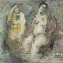 עופר ללוש (Ofer Lellouche) - 'שתי נשים' - שמן על בד, חתום