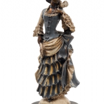 'אצילה ומניפה' - פסל ברונזה דקורטיבי, מעוטר באמייל