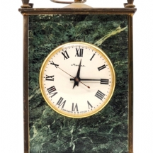 שעון רוסי שולחני ישן, עשוי פליז וגראניט טבעי (כבד מאד), לא נבדק מצב עבודה