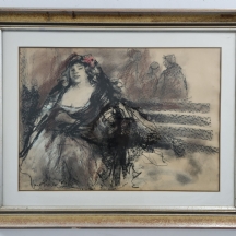 אסתר פרץ- ארד (Esther Peretz Arad) - 'שולה רוזנר מנמנמת', גירי פנדה על נייר