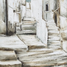 אהובה שרמן (Ahuva Sherman) - 'העיר הלבנה', שמן על בד