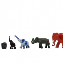 לוט של 6 פסלונים ישנים שונים, בדמות פילים