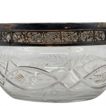 למביני דבר - כלי צרפתי עתיק יפה ואיכותי עשוי זכוכית מלוטשת בעבודת יד וכסף