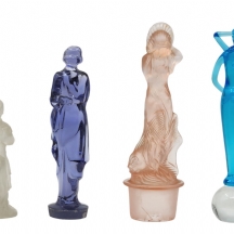 לוט של 4 פסלוני זכוכית ישנים ועתיקים שונים