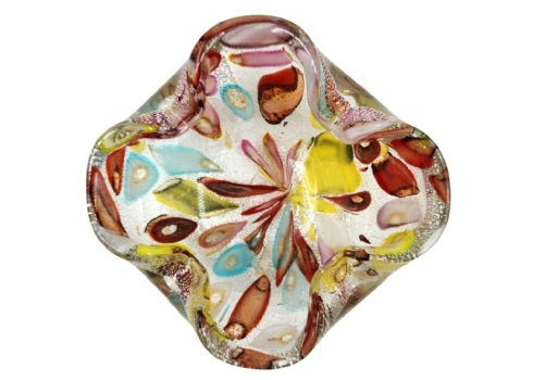 כלי זכוכית מורנו איטלקי עשוי זכוכית מסוג: 'Tutty Fruity Glass', עשוי בעבודת יד