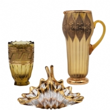 לוט של 3 כלי זכוכית ישנים