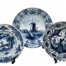 לוט של 3 צלחות דלפט פגמים