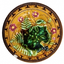 צלחת מג'וליקה גרמנית עתיקה איכותית ויפה במיוחד, מתוצרת: 'שראמברג' (Schramberg)