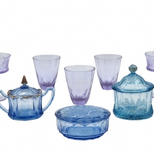 לוט של 8 כלי זכוכית אקווה מרין