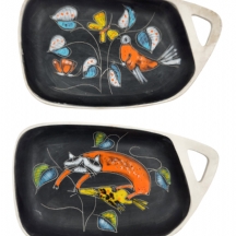 לחובבי וינטג' איטלקי של אמצע המאה העשרים - זוג כלי הגשה איטלקים עשויים קרמיקה