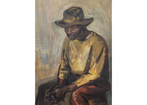 Kalman Aron (צייר אמריקאי ידוע ממוצא יהודי, חי בין השנים: 1924-2018) - 'גבר שחור