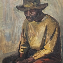 Kalman Aron (צייר אמריקאי ידוע ממוצא יהודי, חי בין השנים: 1924-2018) - 'גבר שחור