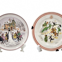 לוט של 2 צלחות קרמיקה ישנות