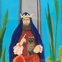 'דמות מלך' - גואש על נייר