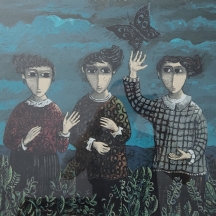 יוסל ברגנר (Yosl Bergner) - "שלושת הבנות והפרפר"