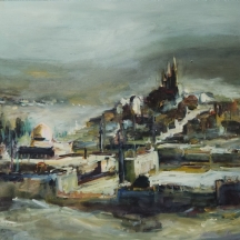 ראובן נחום - 'ירושלים וכיפת הזהב', שמן על בד
