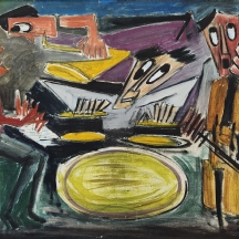 'ארבעה נגני ג'אז' - ציור שמן על בד.